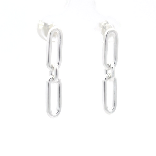 Italian Paperclip link chain earrings