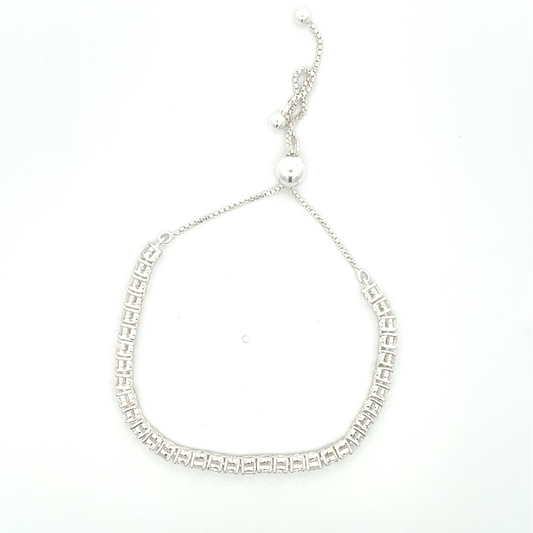 Adjustable tennis bracelet with zirconia