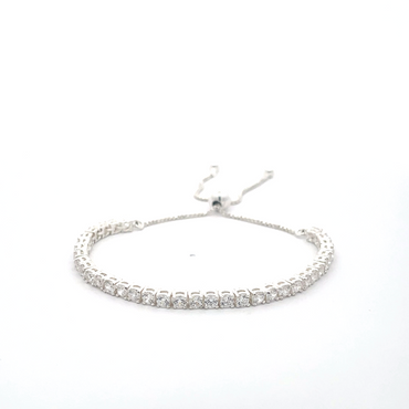 Adjustable tennis bracelet with zirconia