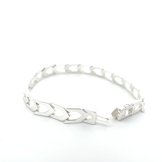 925 Sterling Silver Chevron Pattern Bracelet