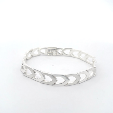 925 Sterling Silver Chevron Pattern Bracelet