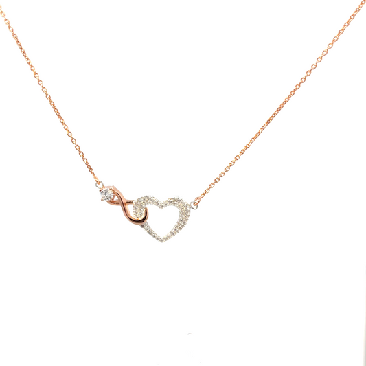 Heart infinity pendant necklace