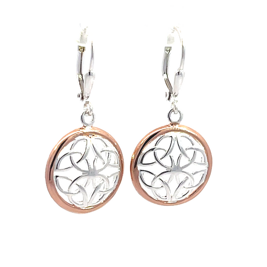 925 Silber Ohrringe mit Roségold Akzenten