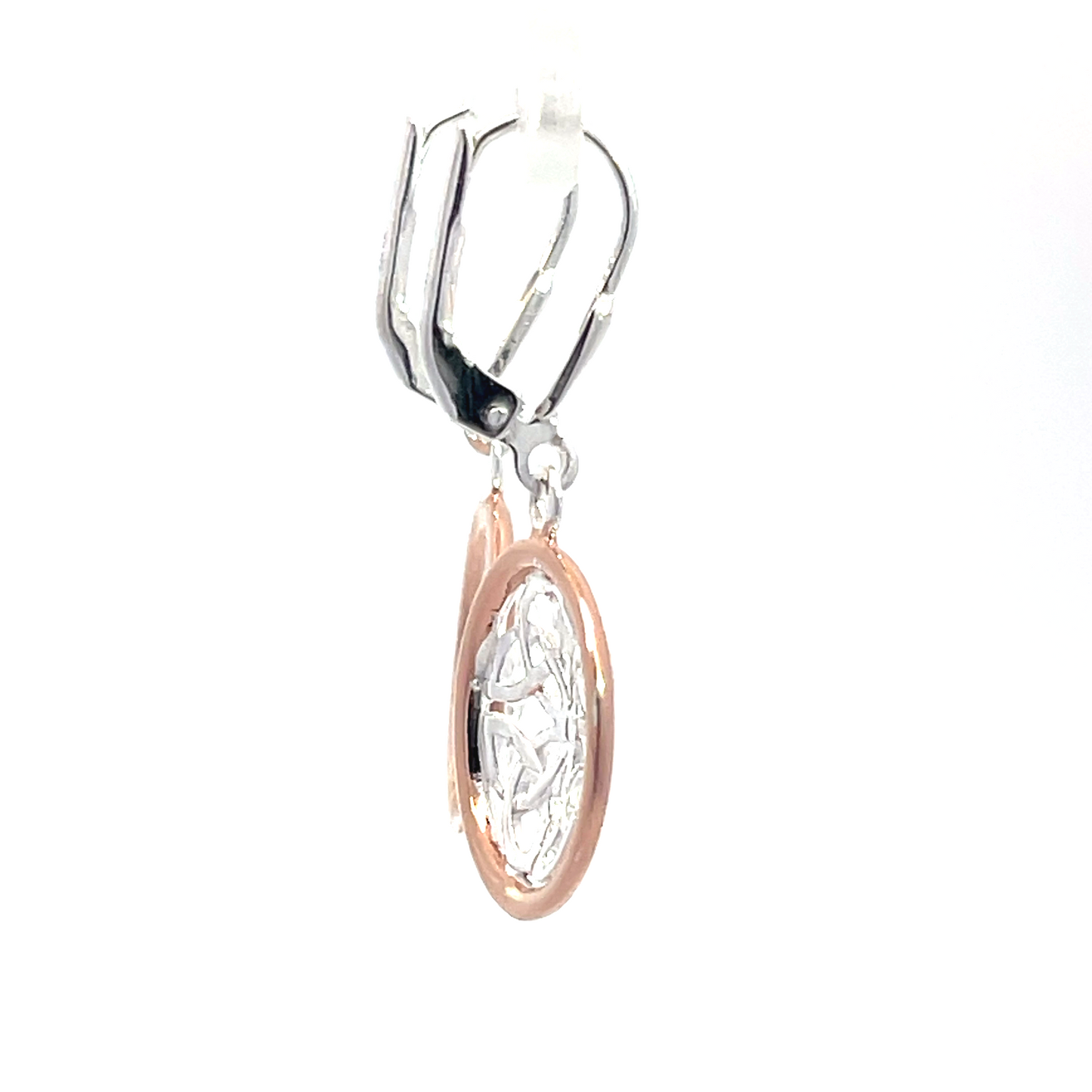 925 Silber Ohrringe mit Roségold Akzenten