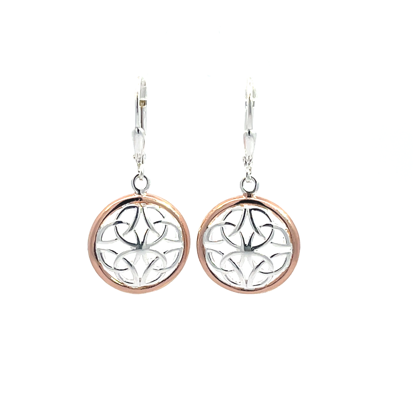 925 Silber Ohrringe mit Roségold Akzenten