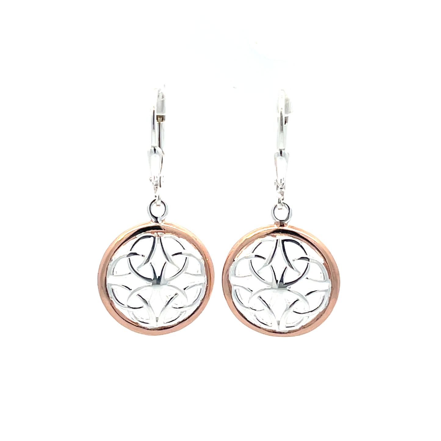 925 Silber Ohrringe mit Roségold Akzenten