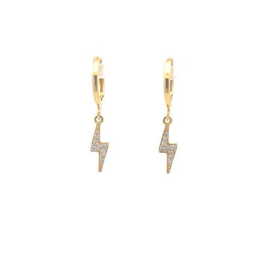 Vergoldete Creolen mit Blitzanhängern