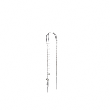 925 Silver Threader Earrings with Cross