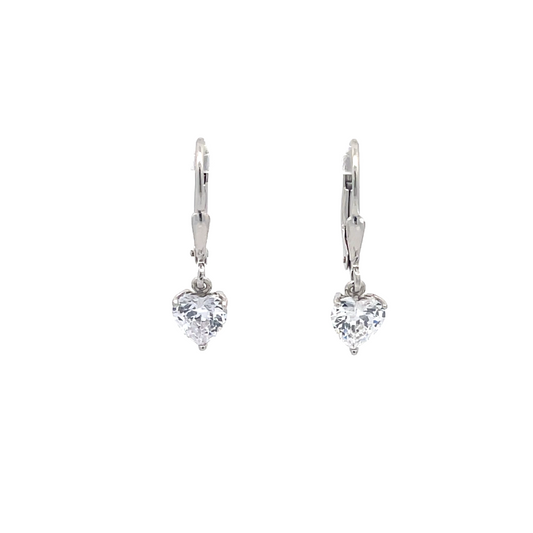 Herzförmige Kristall-Ohrhänger aus 925er Silber