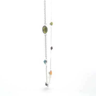 925 Silver Multi-Stone Necklace for Women and Teens