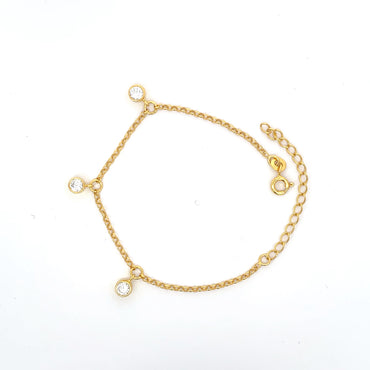 Gold plated elegant bracelet with stones