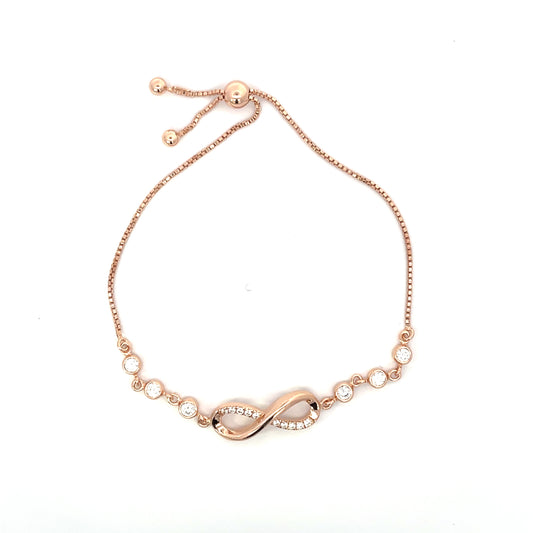Adjustable rose gold infinity bracelet