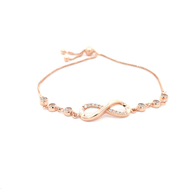 Adjustable rose gold infinity bracelet