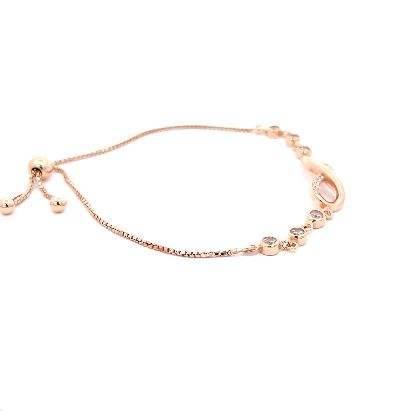 Adjustable rose gold infinity bracelet