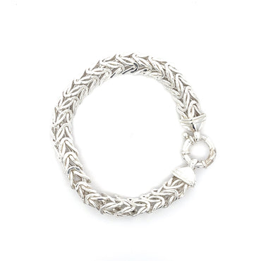 925 Sterling Silver Braided Chain Bracelet with Textured Links