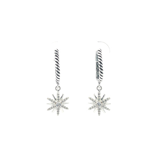 Star earrings with cubic zirconia