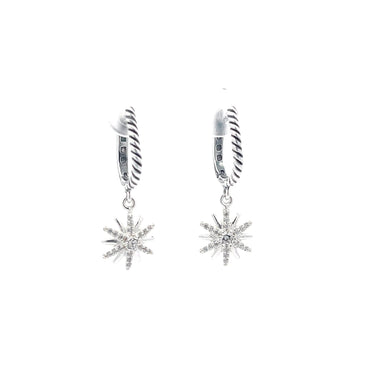 Star earrings with cubic zirconia