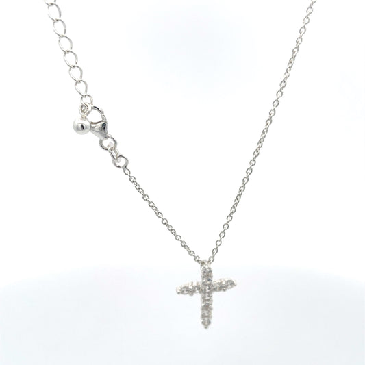 cubic zirconia Cross pedant with chain