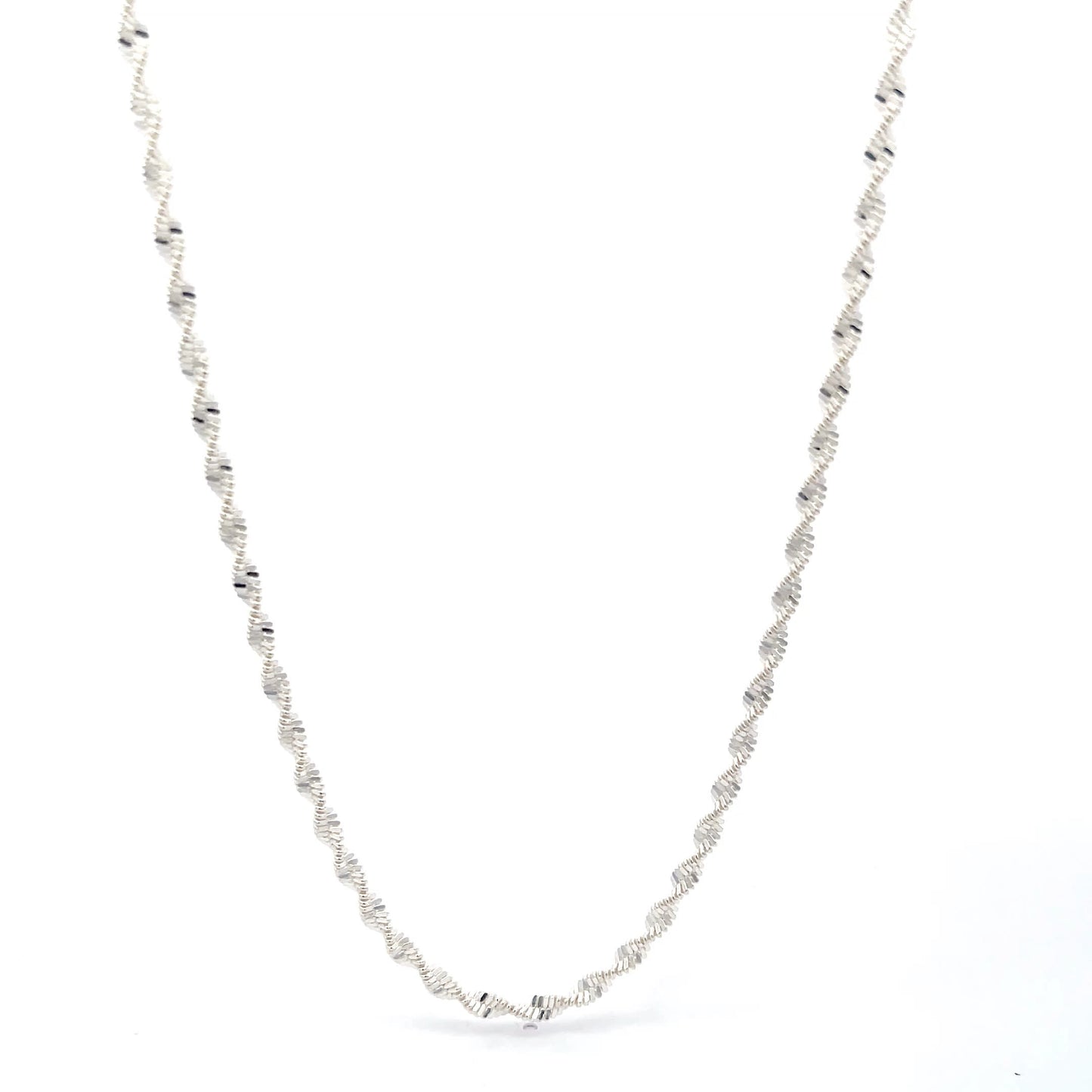 Silver Helix 925 Sterling Silver Twisted Rope Chain Necklace