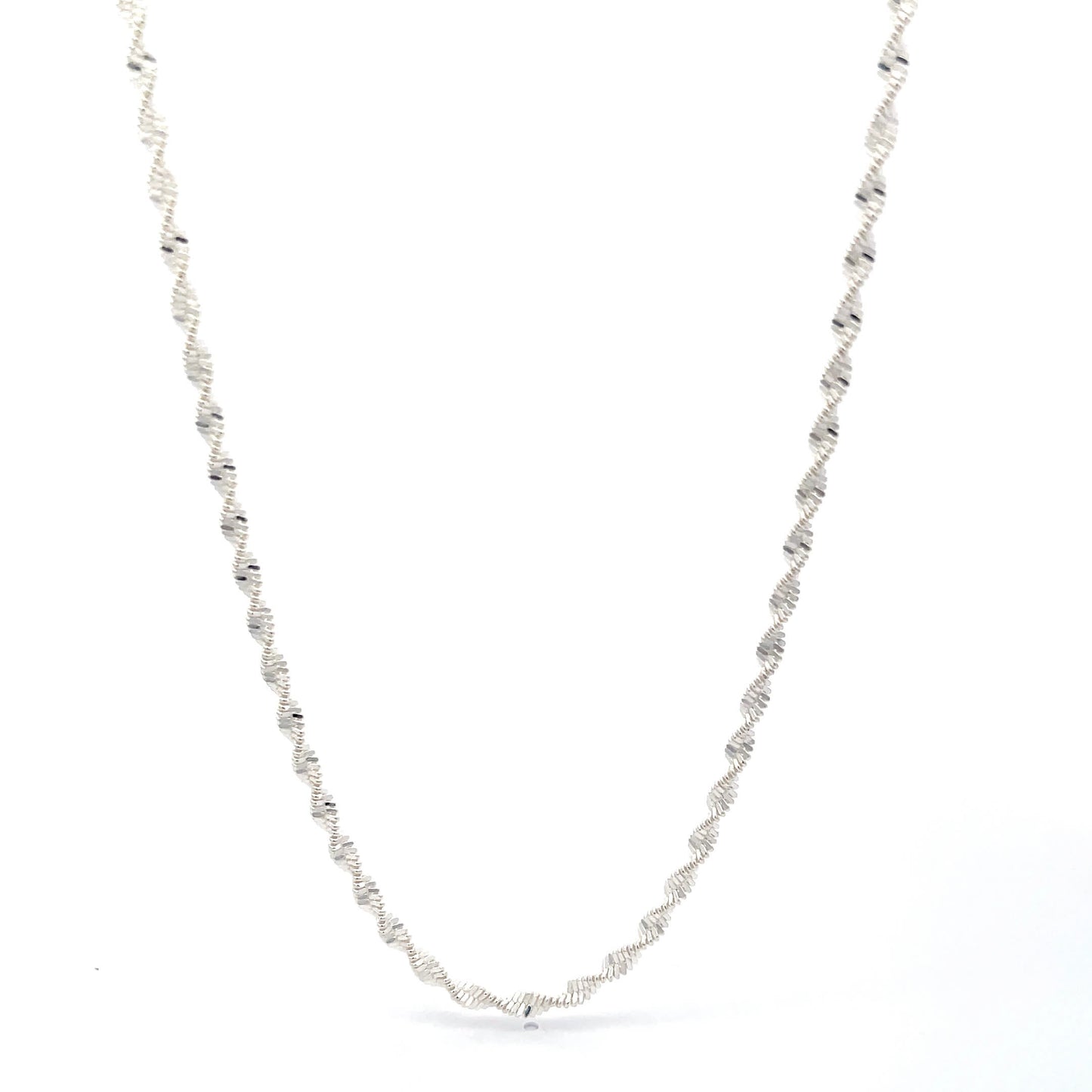Silver Helix 925 Sterling Silver Twisted Rope Chain Necklace