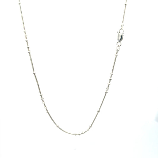 Orbit Flow – Schlangenketten-Halskette aus 925er Sterlingsilber mit Perlen