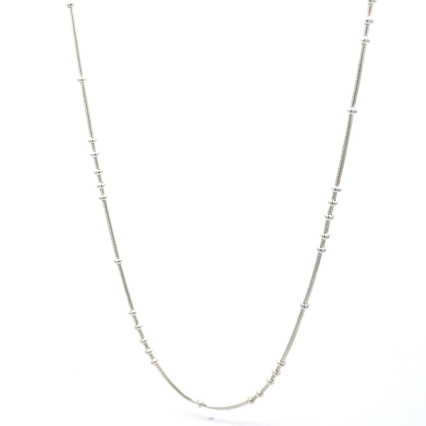Orbit Flow 925 Sterling Silver Beaded Snake Chain Necklace