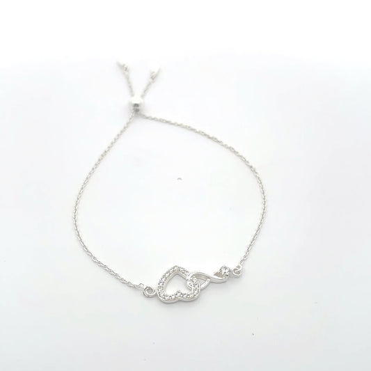 Heart infinity adjustable bracelet