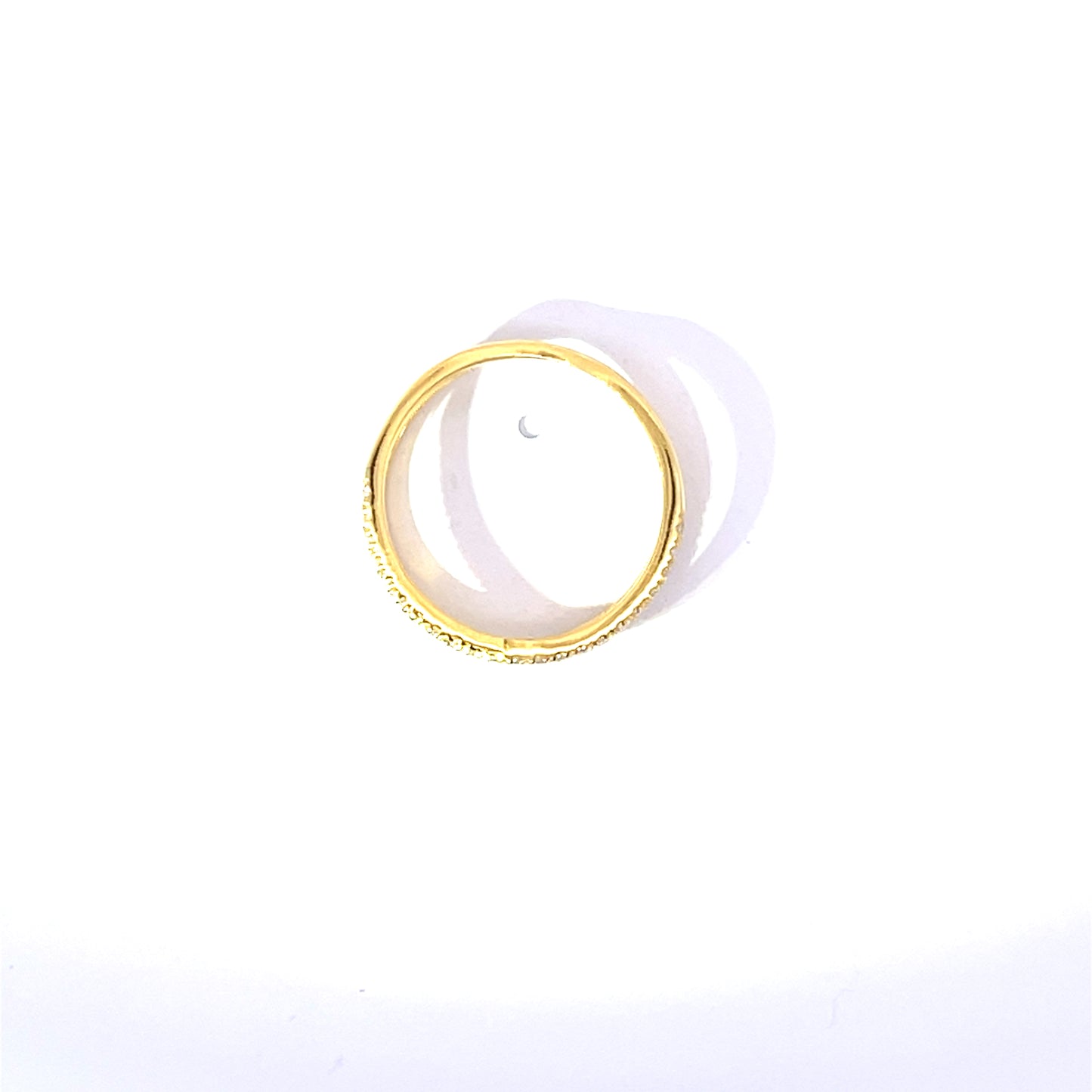 925 Silver 14K Yellow Gold-Plated Criss-Cross Ring with Zircon Accents