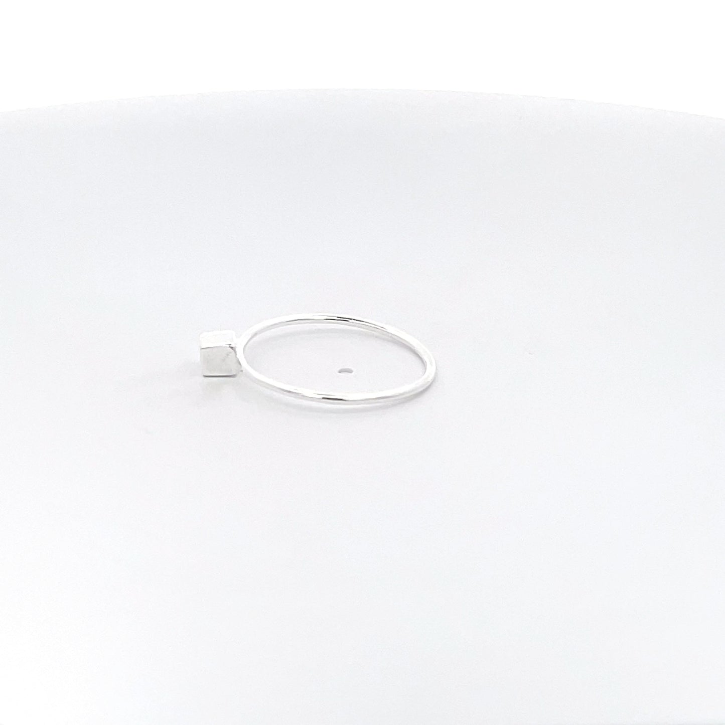 925 Silver Minimalist Cube Ring – Modern Chic
