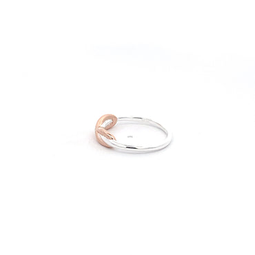 925 Silber Zweifarbiger Infinity Ring – Roségold & Silber