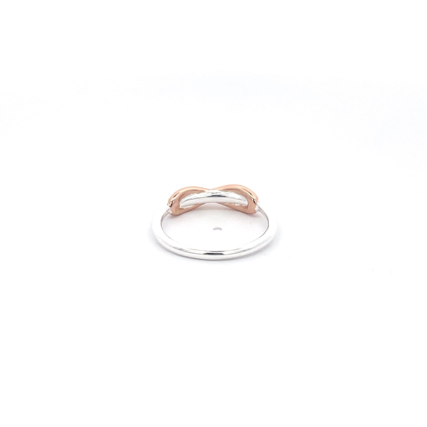 925 Silver Dual-Tone Infinity Ring – Rose Gold & Silver