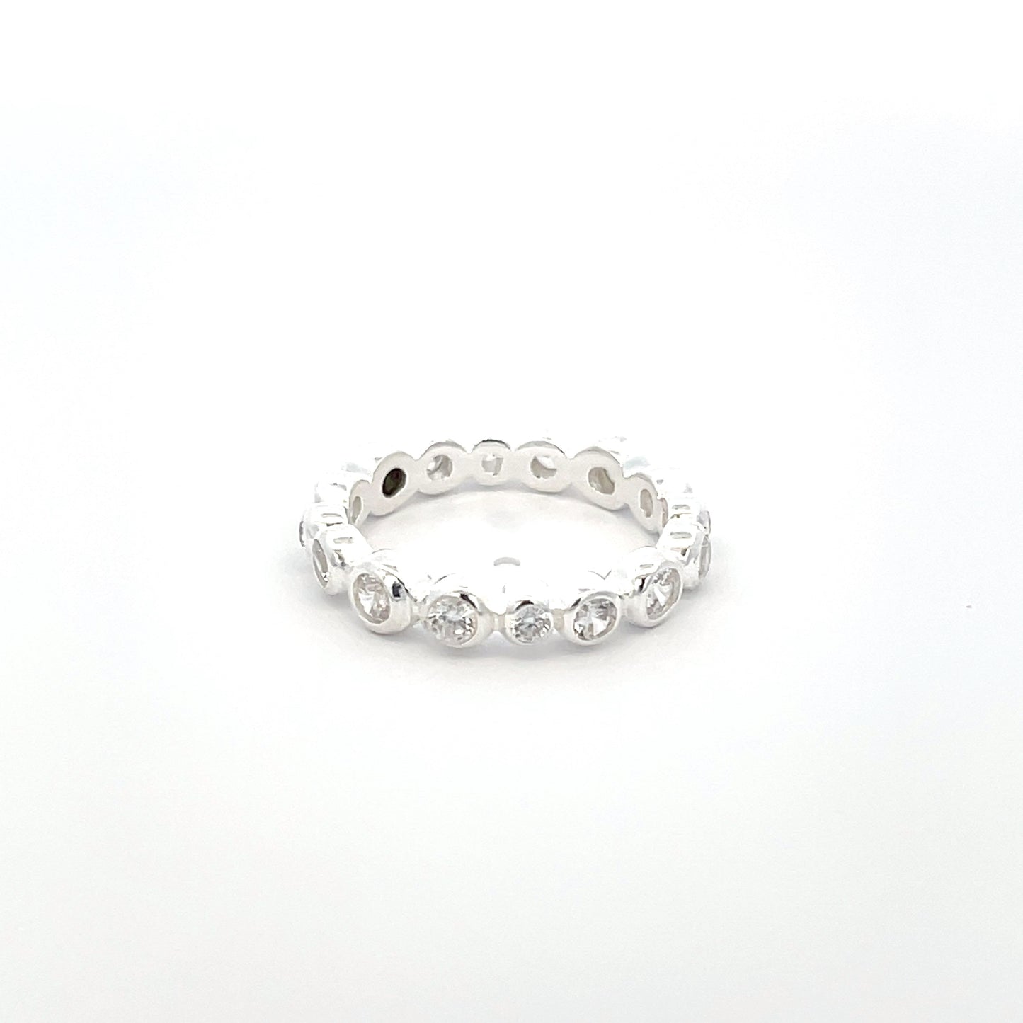 925 Silver Zircon Eternity Band Ring