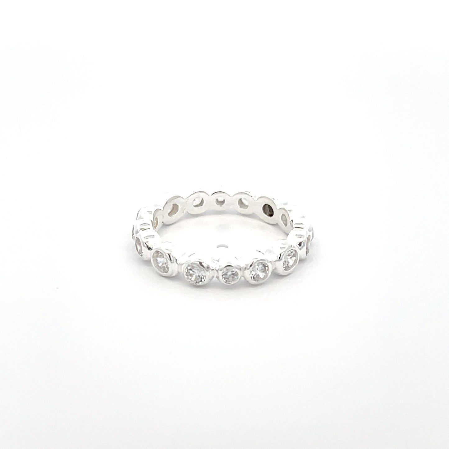 925 Silver Zircon Eternity Band Ring