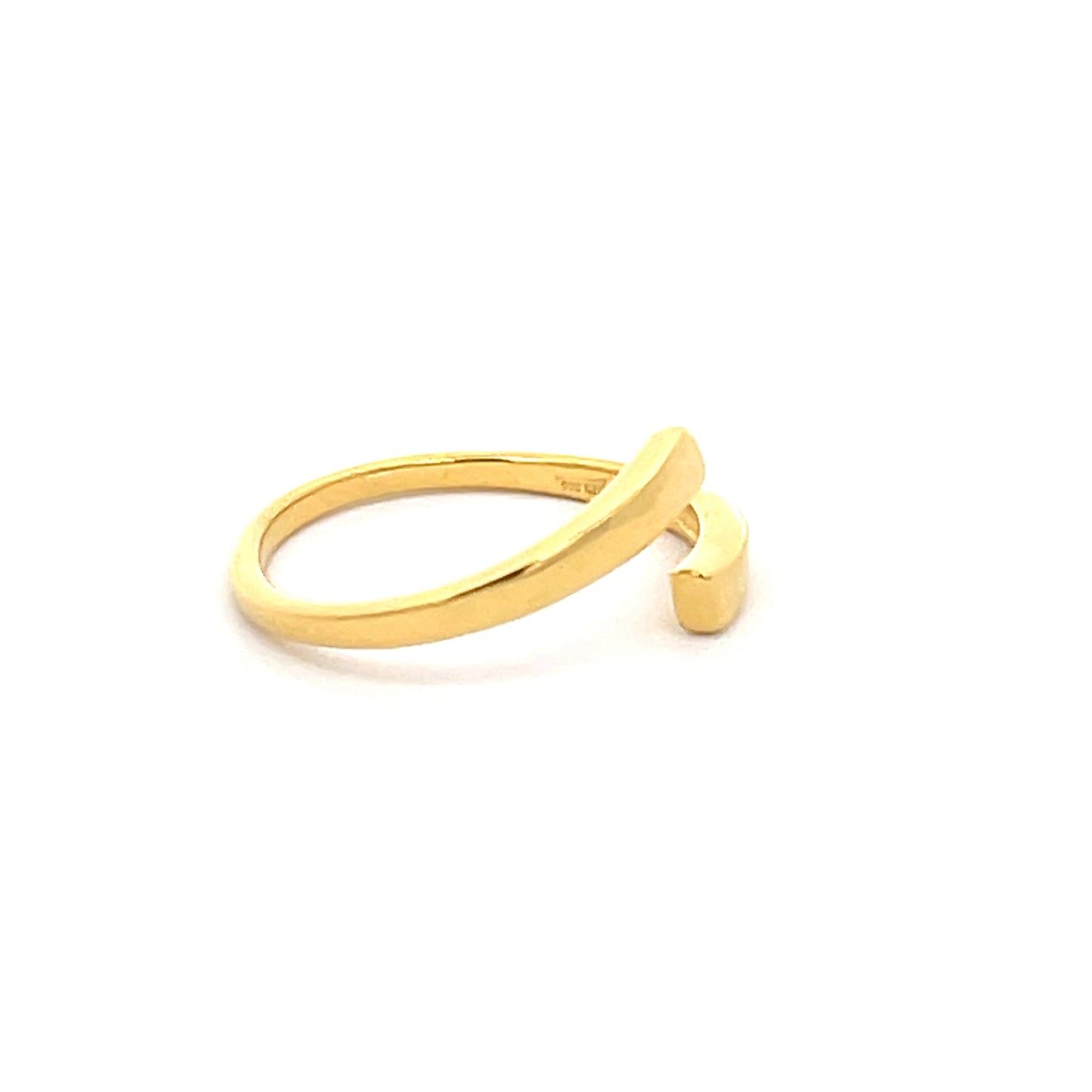 925 Silver 14K Yellow Gold-Plated Band Ring