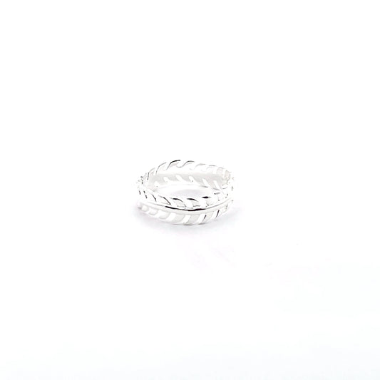 925 Silber Blatt-inspirierter Ring – Eleganz der Natur
