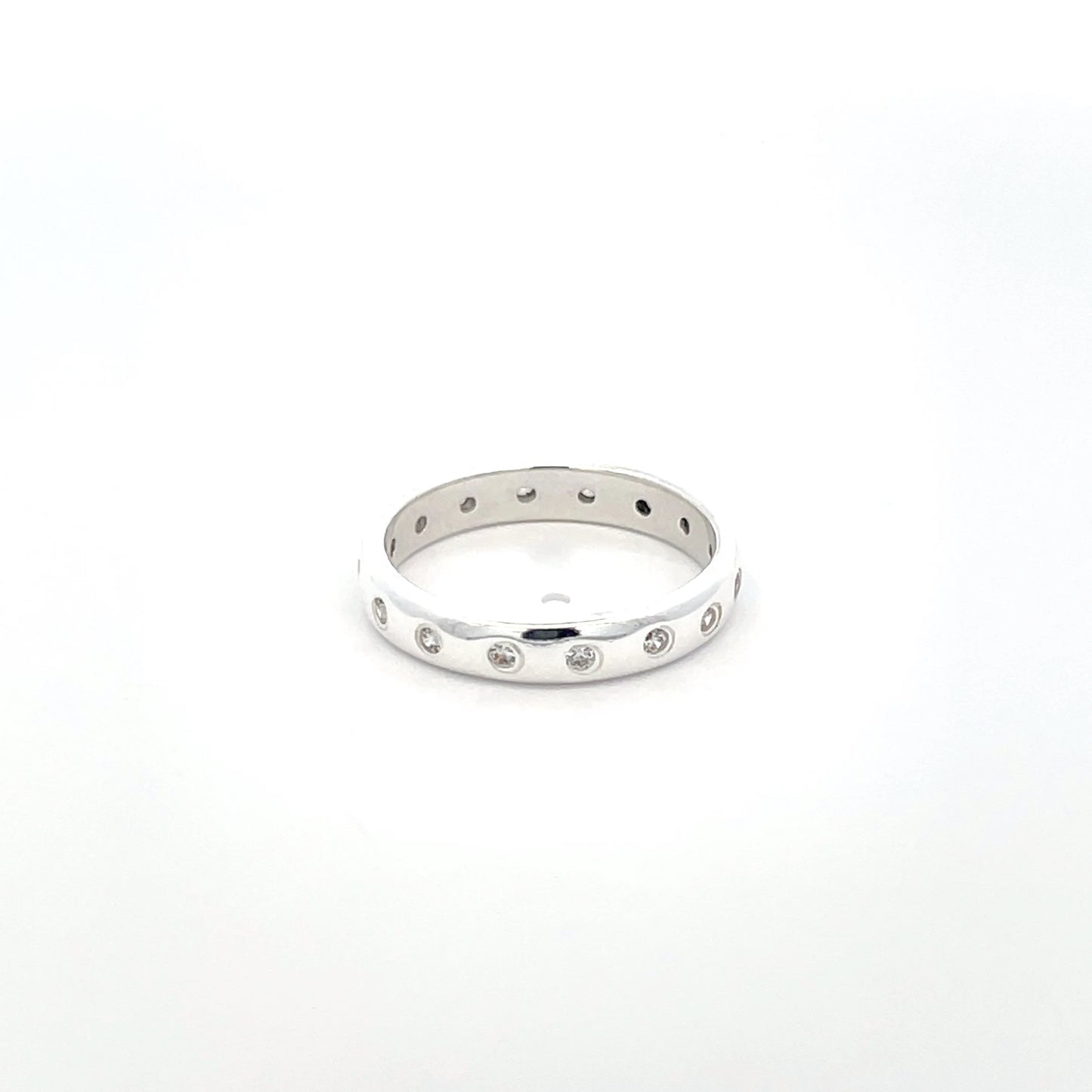 925 Silver Eternity Band Ring with Zircon Detailing