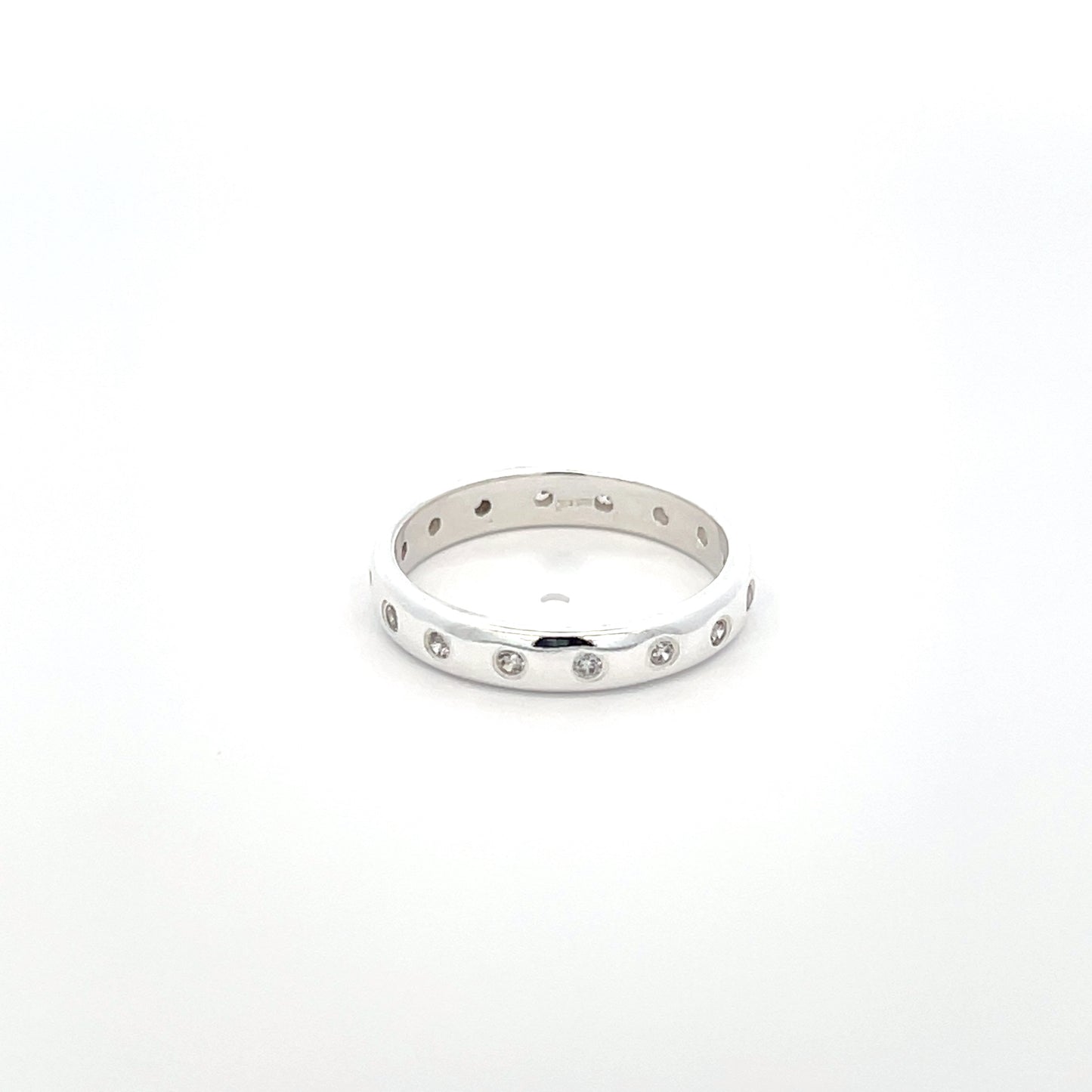 925 Silver Eternity Band Ring with Zircon Detailing