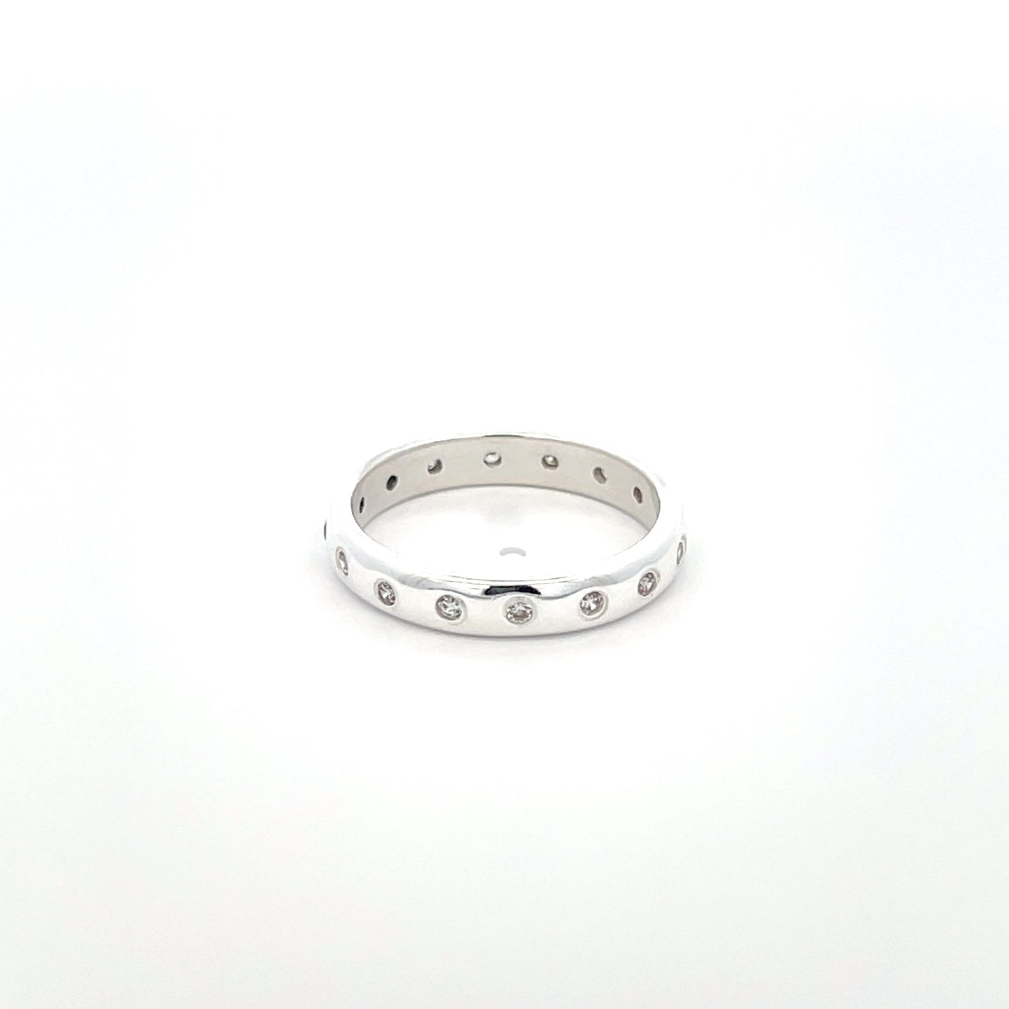 925 Silver Eternity Band Ring with Zircon Detailing