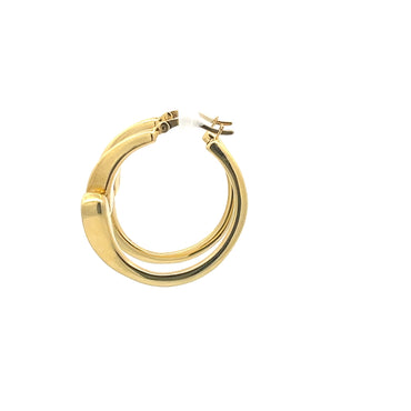 Creolen aus 925er Sterlingsilber, 14 Karat gelbvergoldet, mit roten Emaille-Akzenten