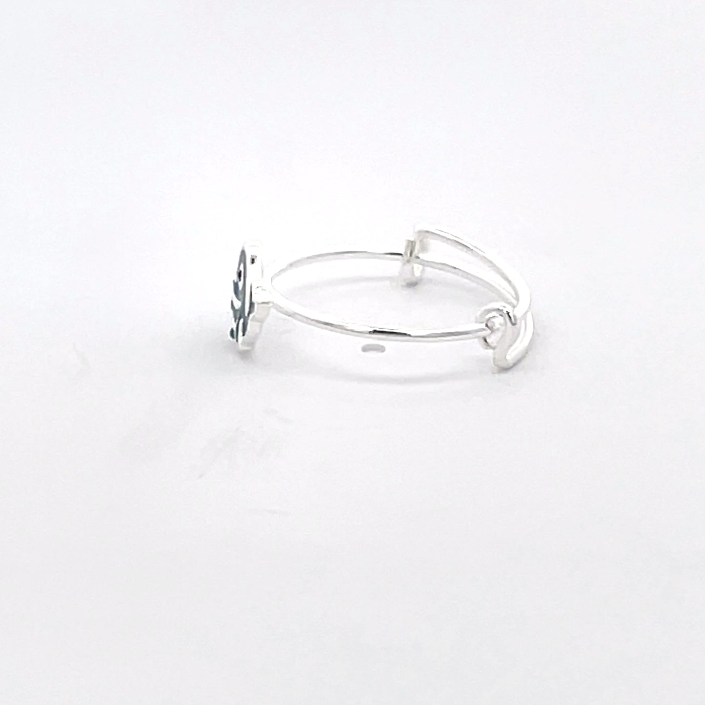 925 Silver Kids Toe Ring with Blue Dolphin Motif