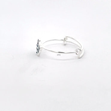 925 Silber Kinder Zehenring mit blauem Delfin Motiv