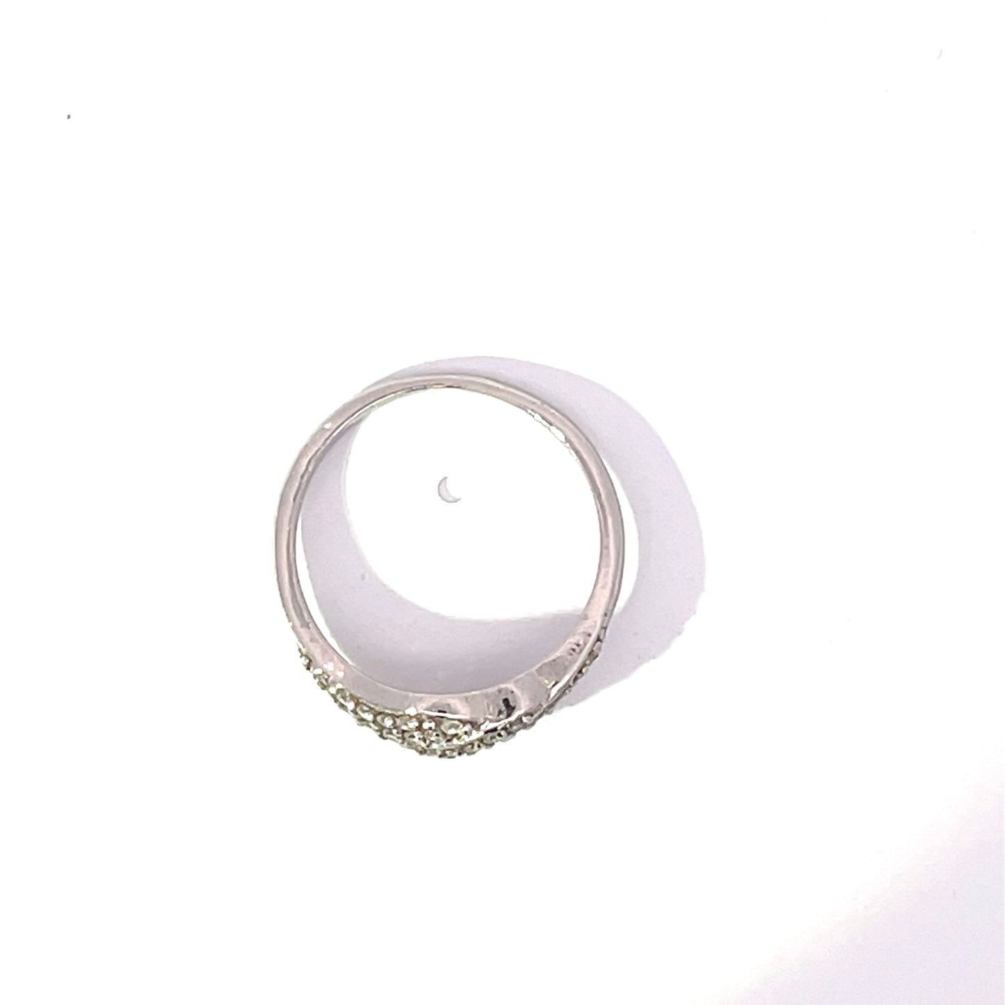 925 Silver Leaf Ring with Cubic Zirconia Accents