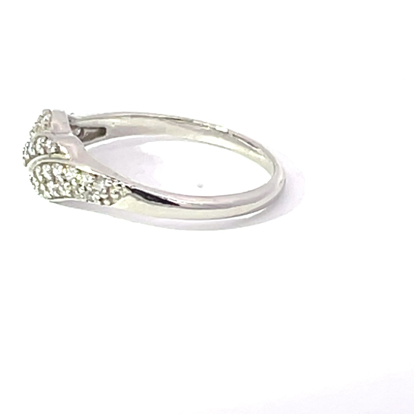 925 Silver Leaf Ring with Cubic Zirconia Accents