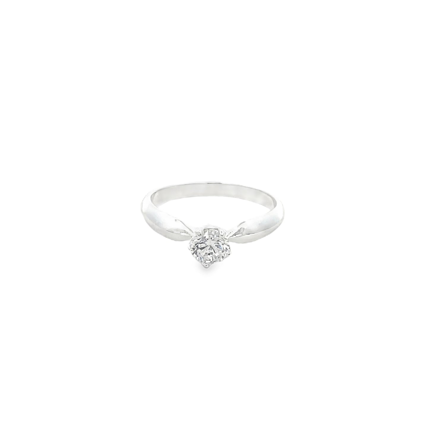 925 Silver Solitaire Ring with Prong Setting