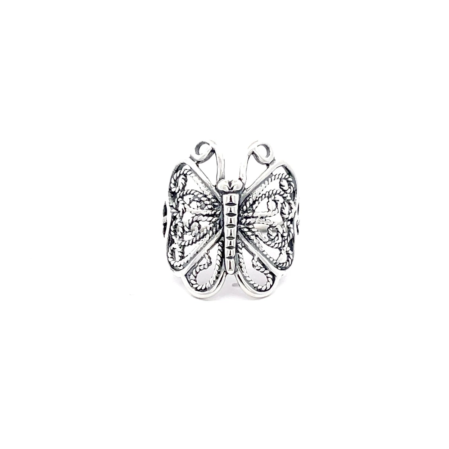 925 Silver Filigree Butterfly Statement Ring