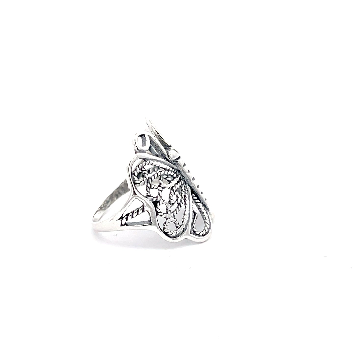 925 Silver Filigree Butterfly Statement Ring