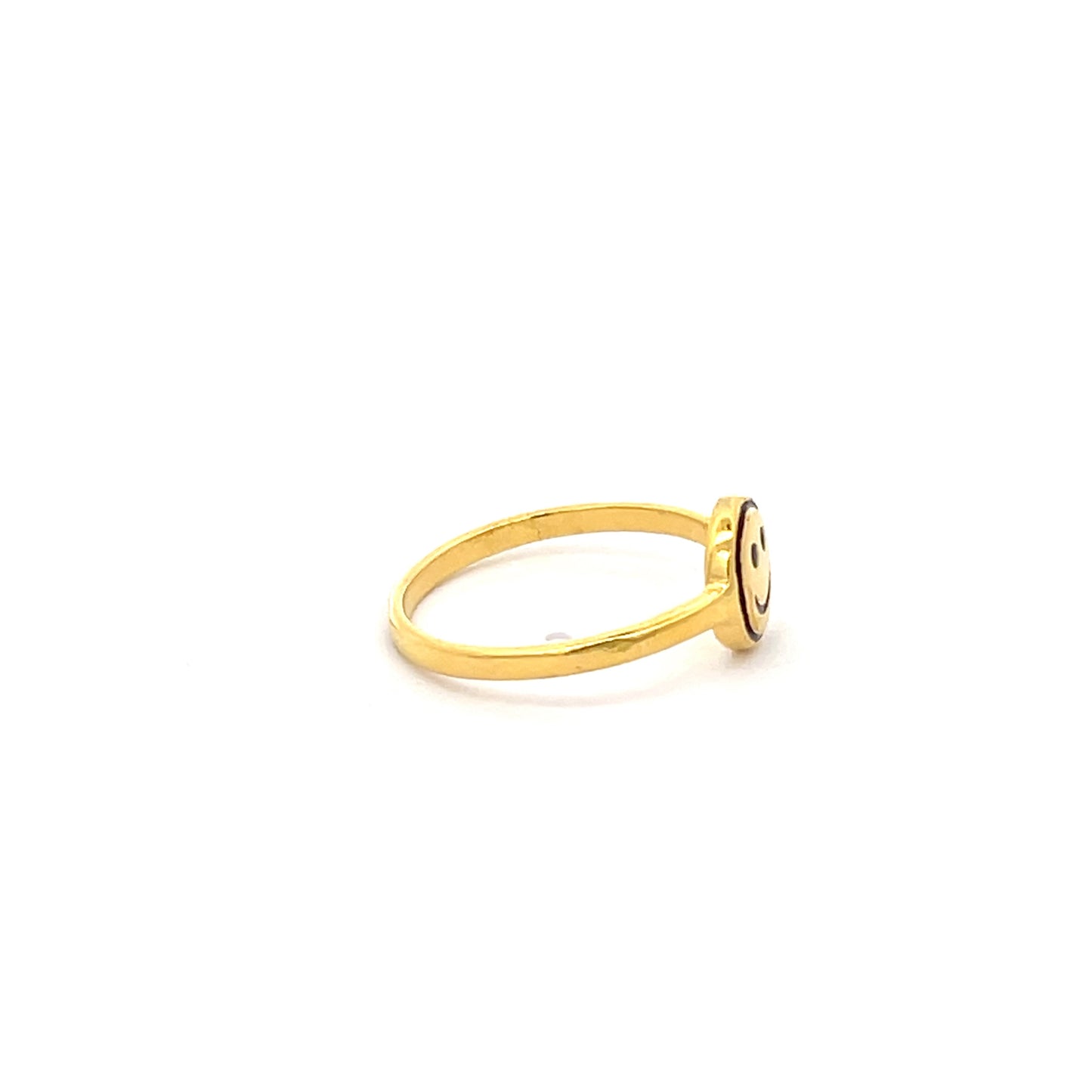 Gold-Plated 925 Silver Smiley Ring