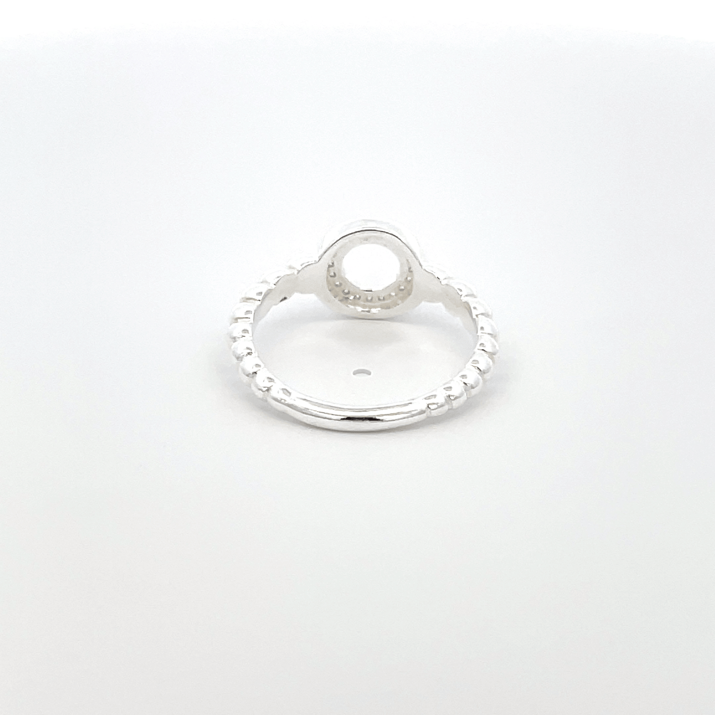 925 Silver Beaded Halo Ring