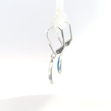 Ohrring aus 925er Silber mit blauem Harzakzent