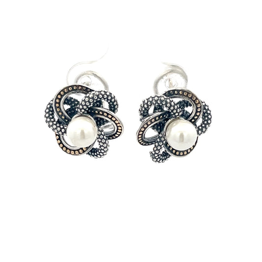 Ohrstecker aus 925er Silber mit Perlenmuster